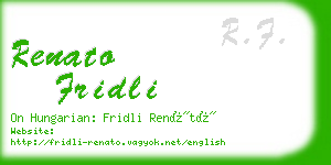 renato fridli business card